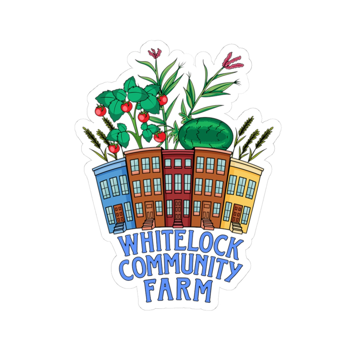 Whitelock Community Farm Kiss-Cut Sticker — Urban Garden Neighborhood Vinyl Decal